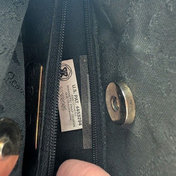 Vintage Black Leather Bag By Paloma Picasso Italy 1990s Double Handle Perfect - Picture 7 of 7